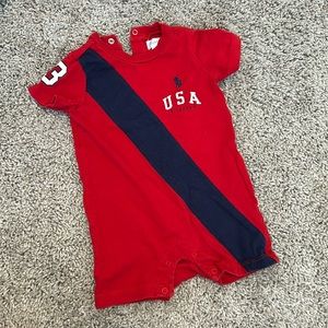 Red white blue romper